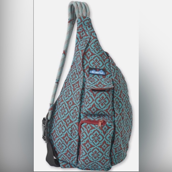 Kavu Backpack - Teal and Brown Pattern - Picture 1 of 4